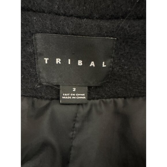 Tribal Wool Blend Black and Leopard Ombre Button-Up Coat Size 2 - Picture 11 of 13